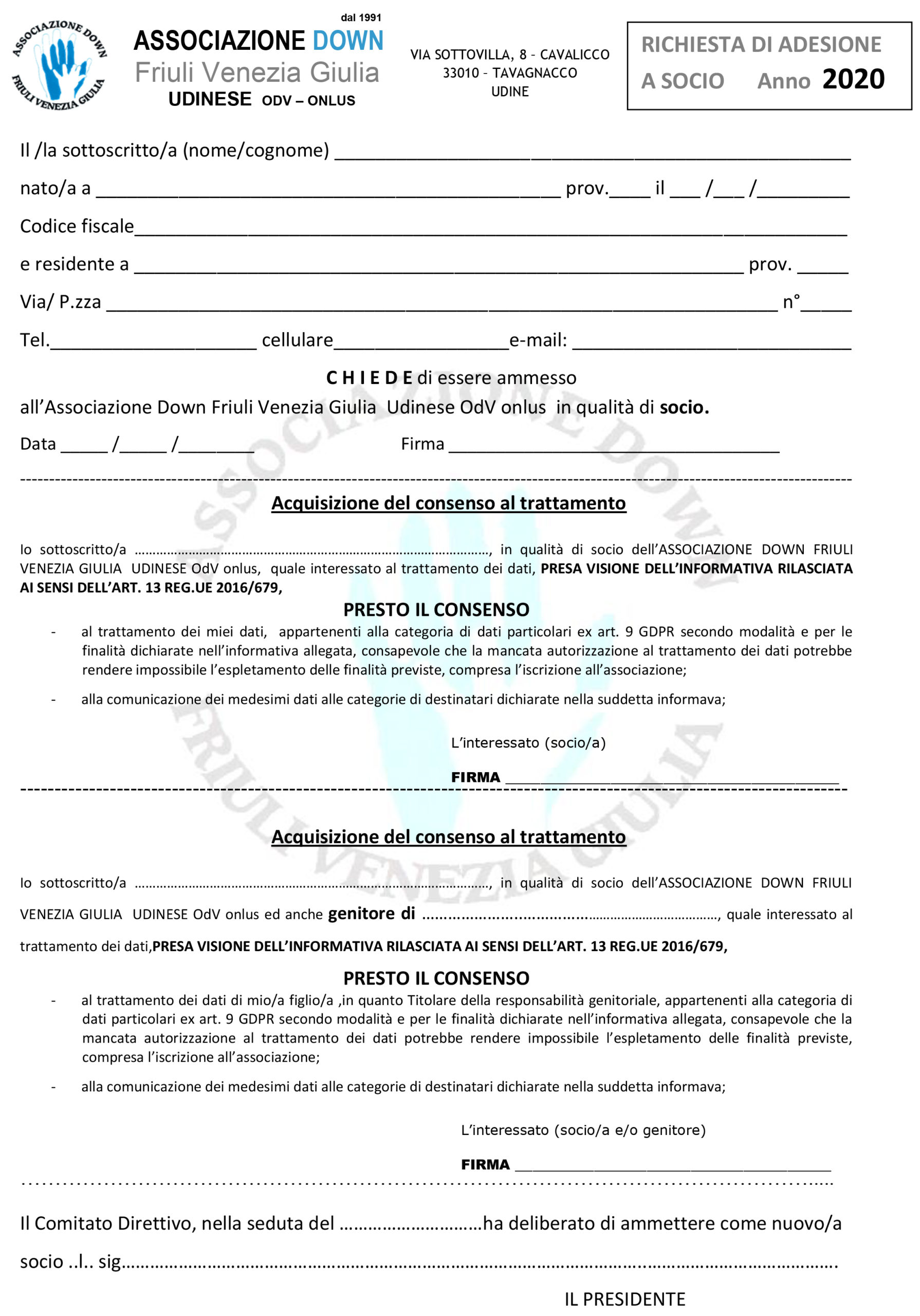 Iscrizioni 2020